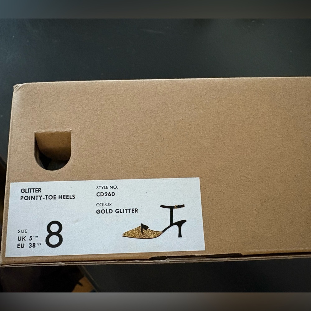 J. Crew Glittery Gold and Black Women's Kitten Heels NWT - Picture 10 of 10